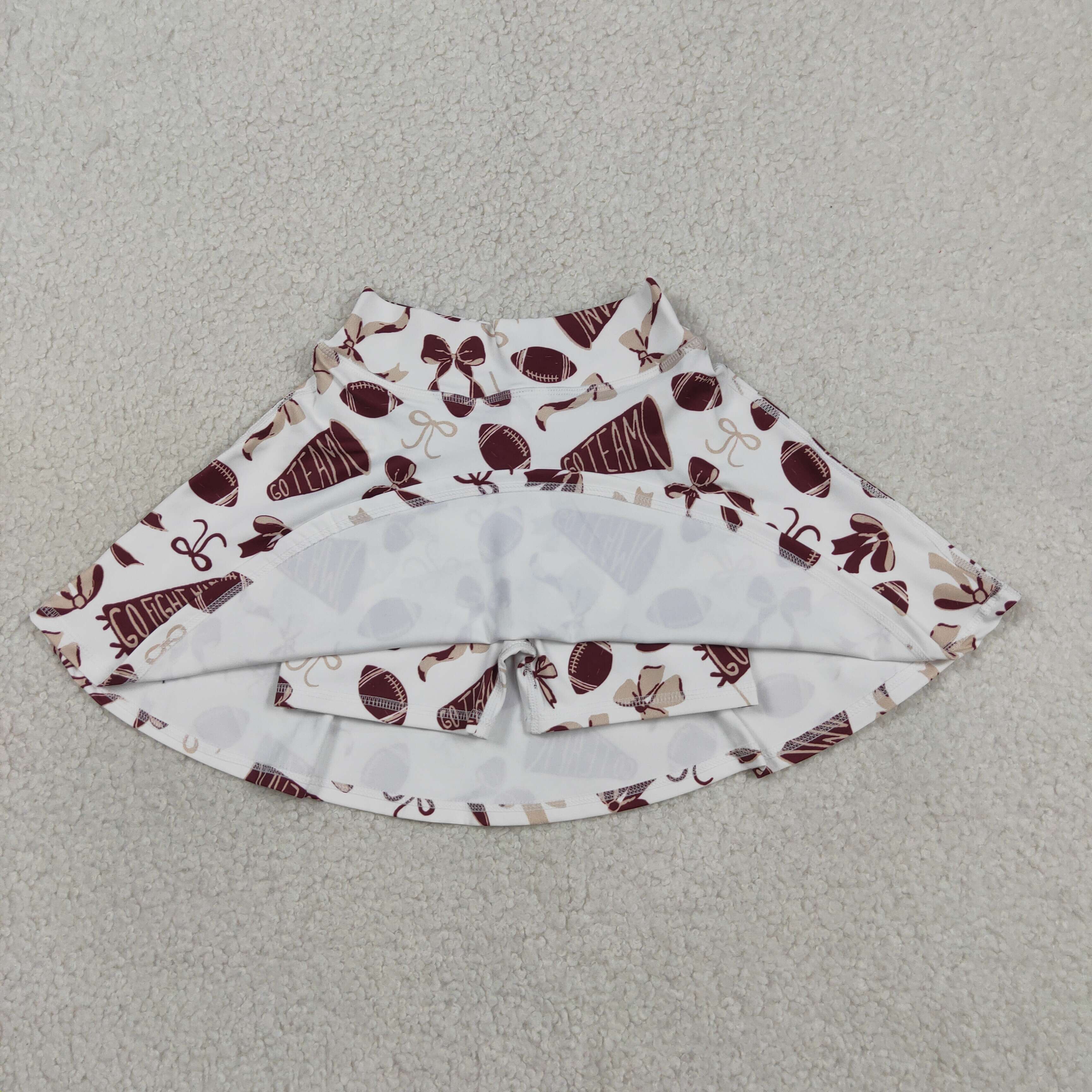 GLK0139  RTS go team football bows kids athletic skirt