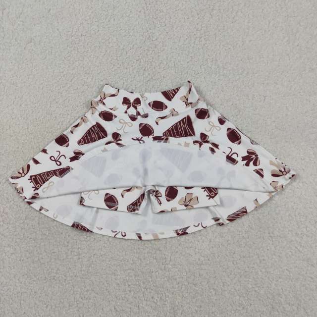 GLK0139  RTS go team football bows kids athletic skirt