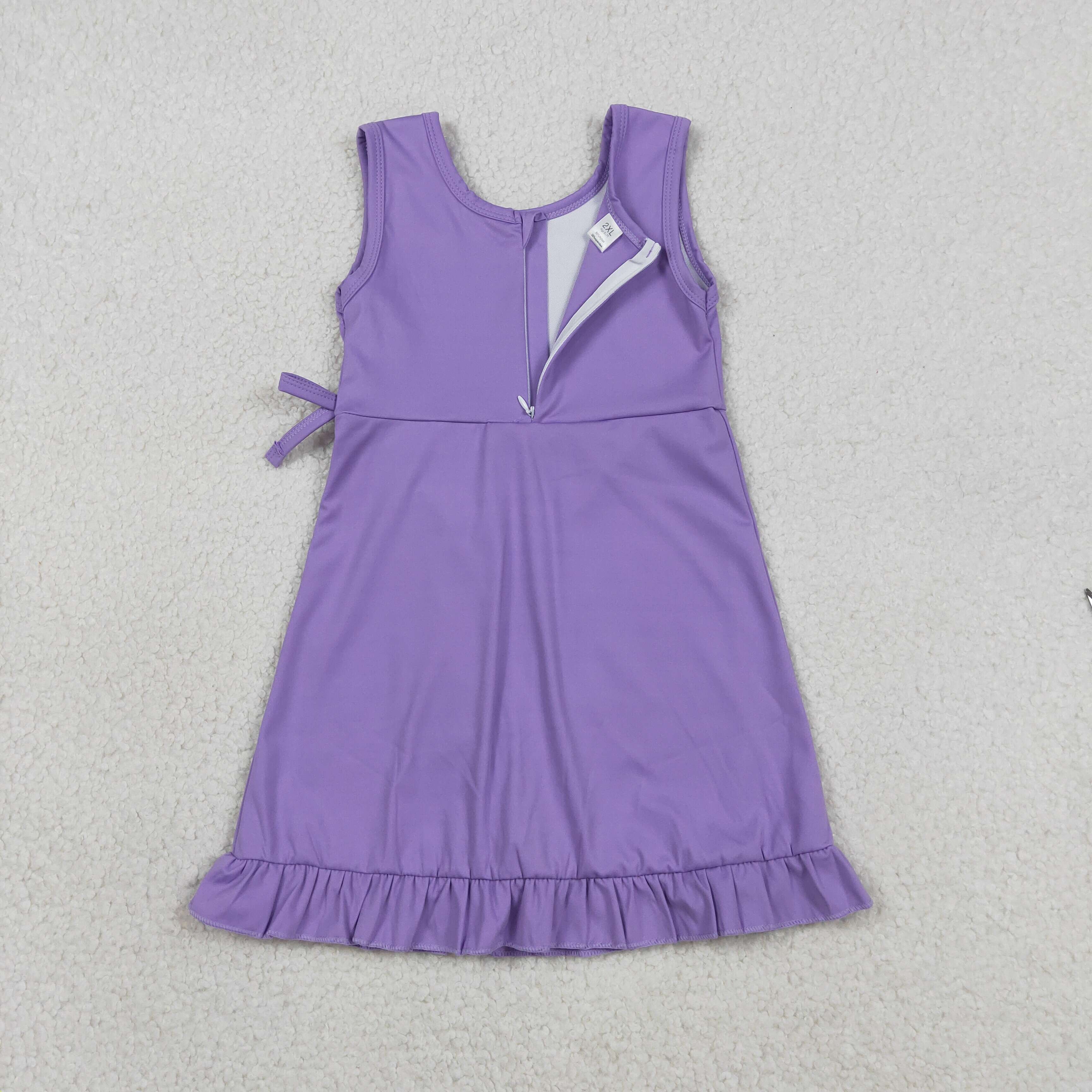 GSD3036 RTS Purple solid yoga sleeveless dress
