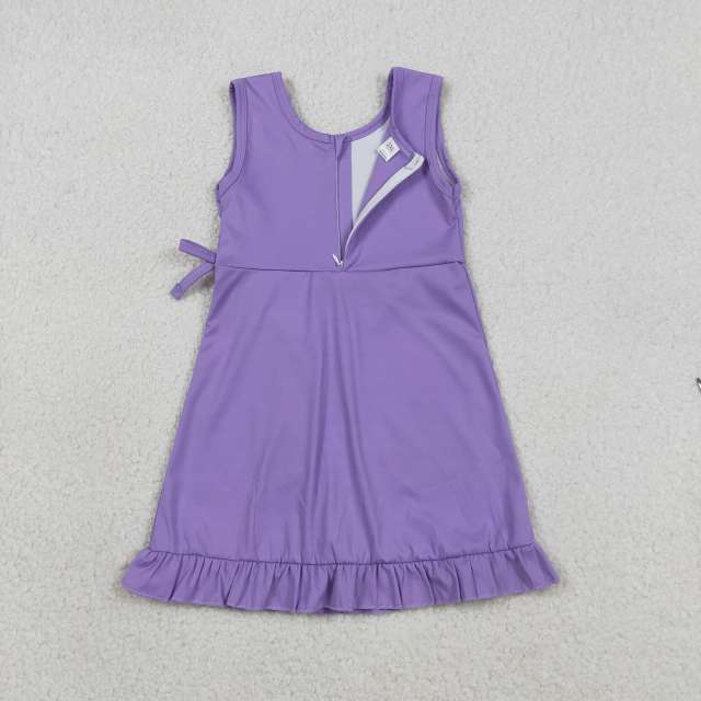 GSD3036 RTS Purple solid yoga sleeveless dress