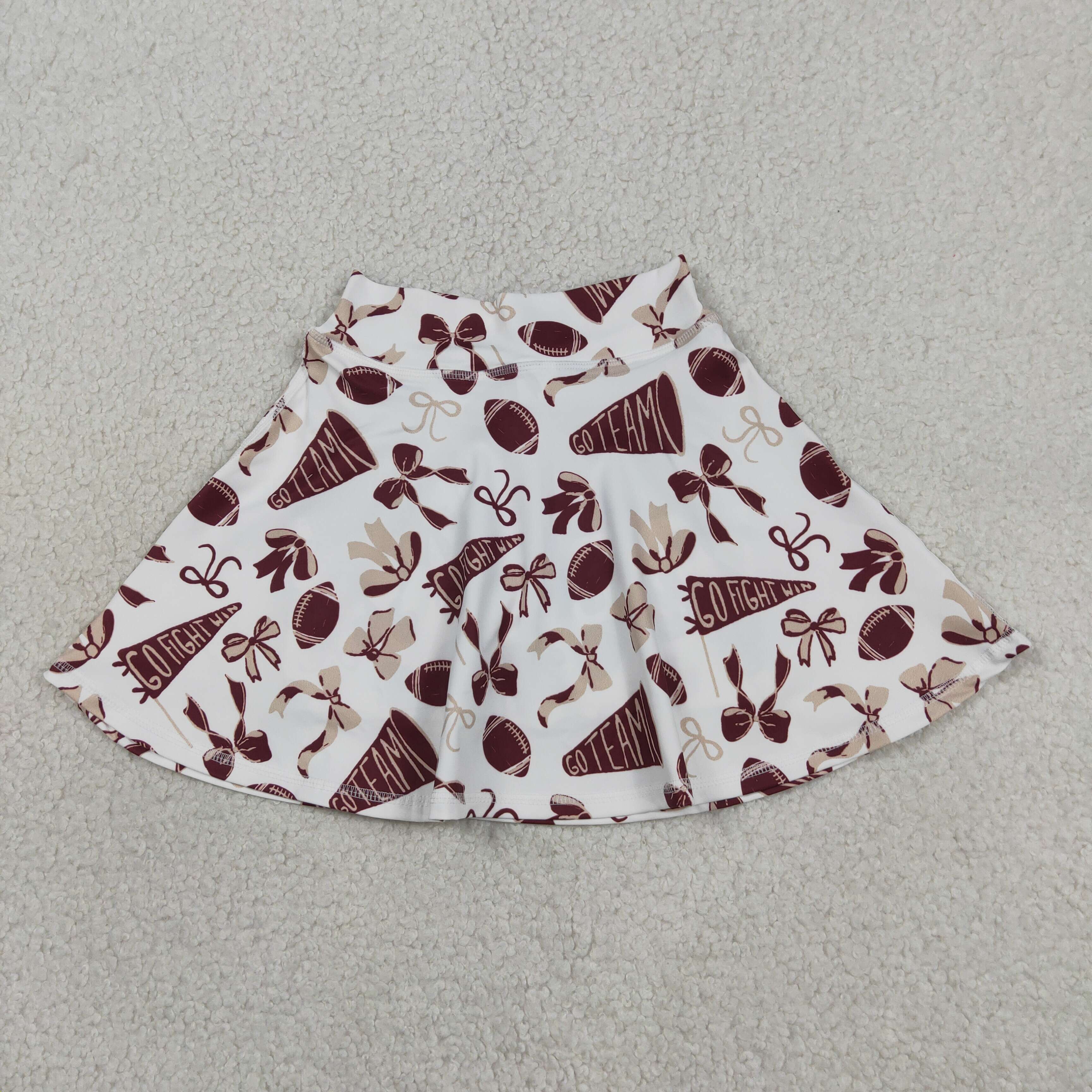 GLK0139  RTS go team football bows kids athletic skirt