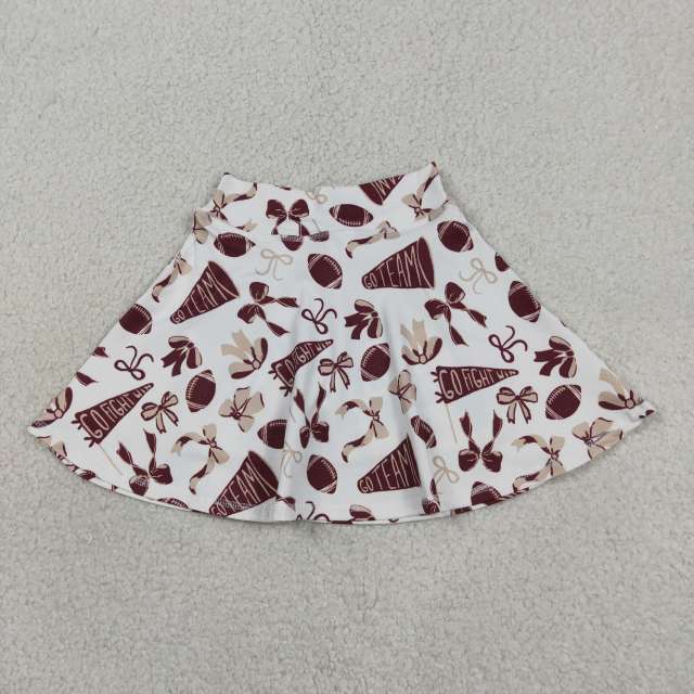 GLK0139  RTS go team football bows kids athletic skirt