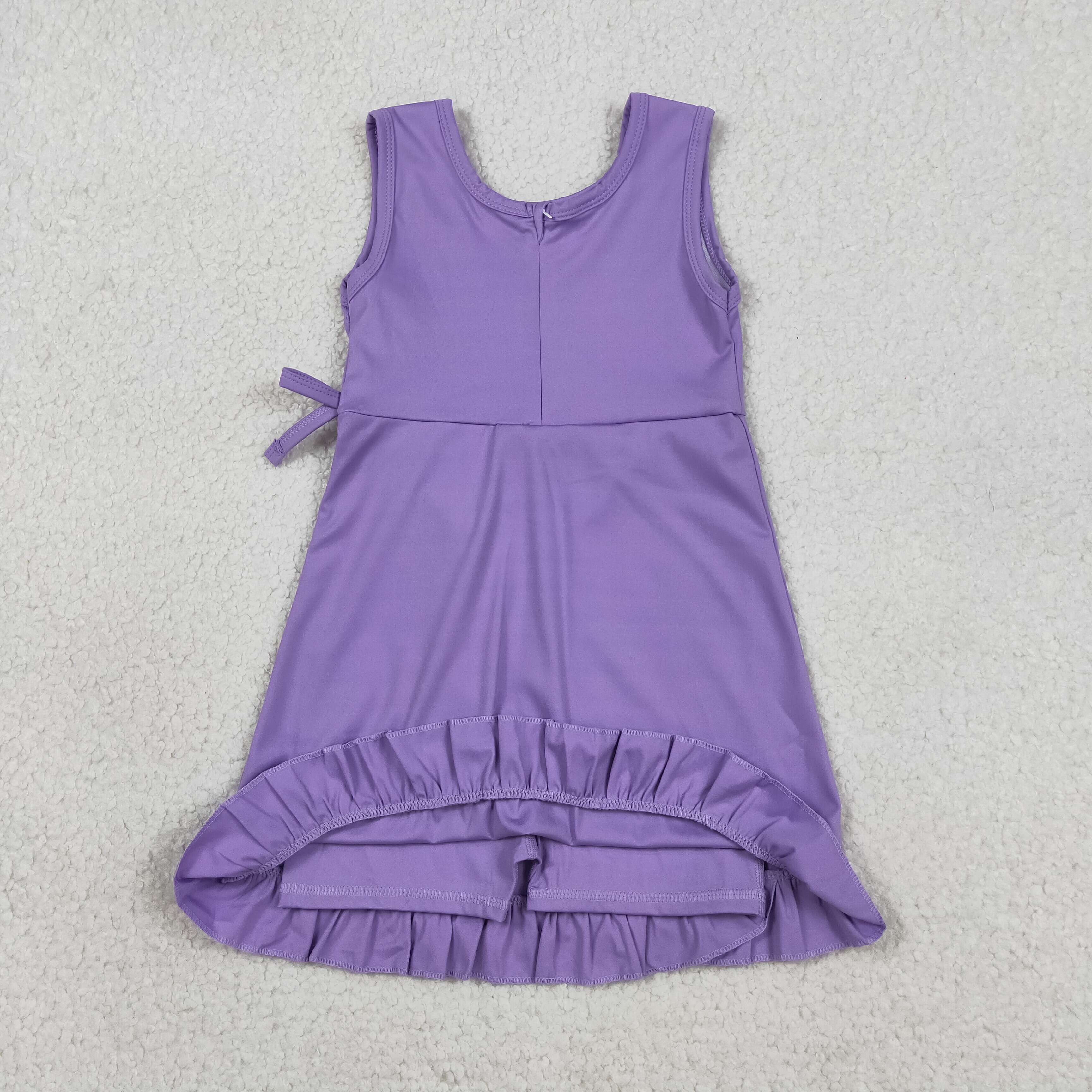 GSD3036 RTS Purple solid yoga sleeveless dress