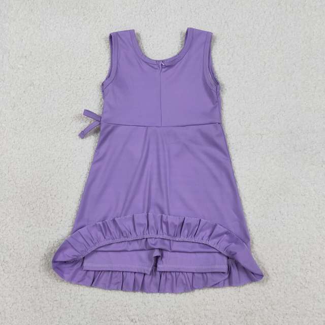 GSD3036 RTS Purple solid yoga sleeveless dress