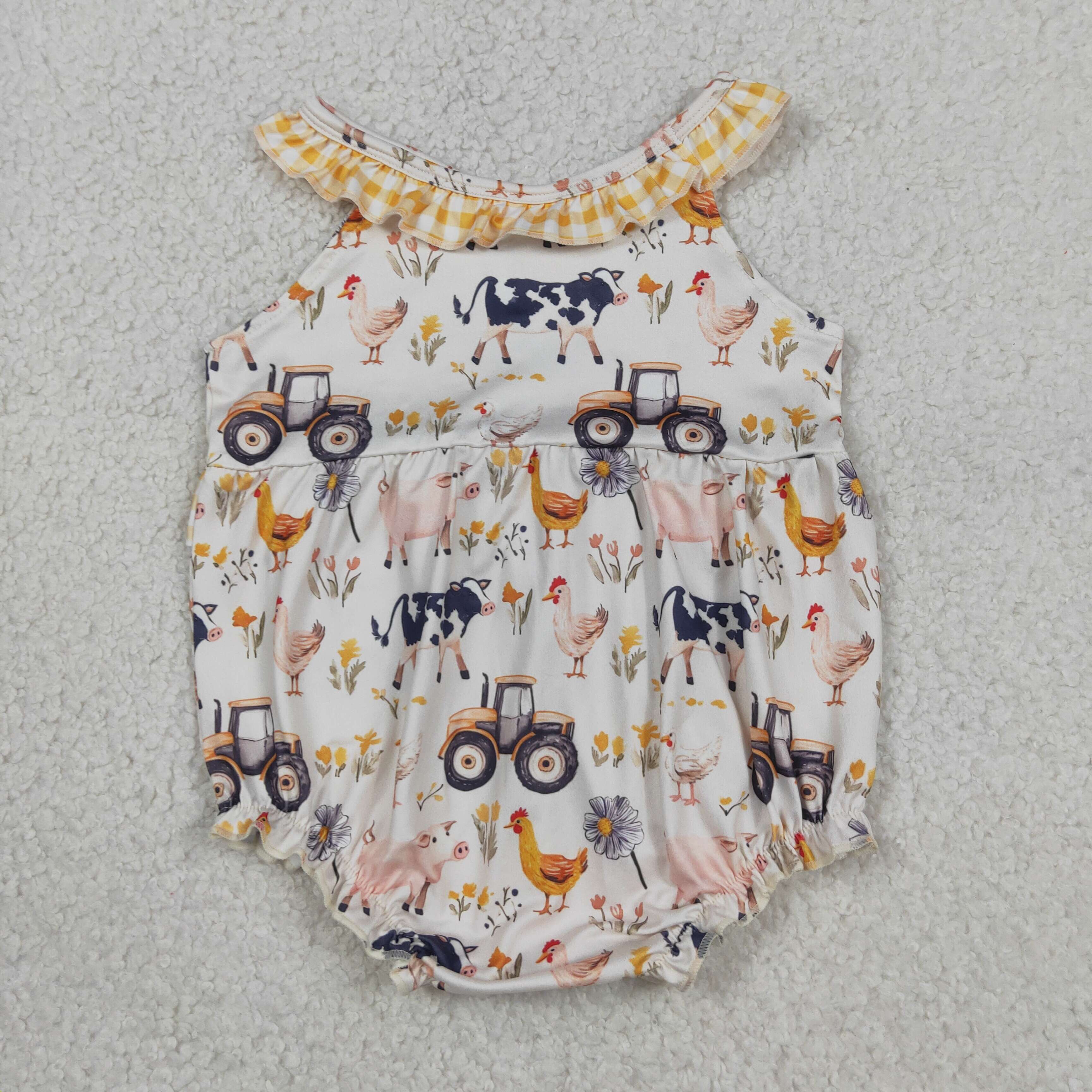 SR3848  Baby Farm animals print  Rompers