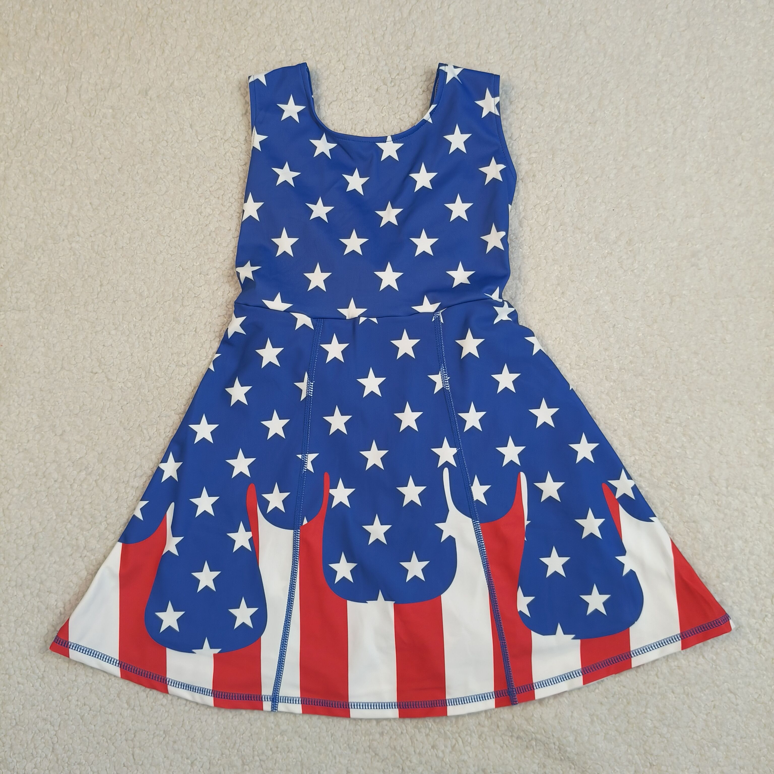 GSD3813 RTS 4th of july stars active girl yoga dress