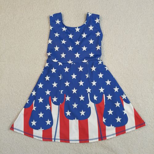 GSD3813 RTS 4th of july stars active girl yoga dress