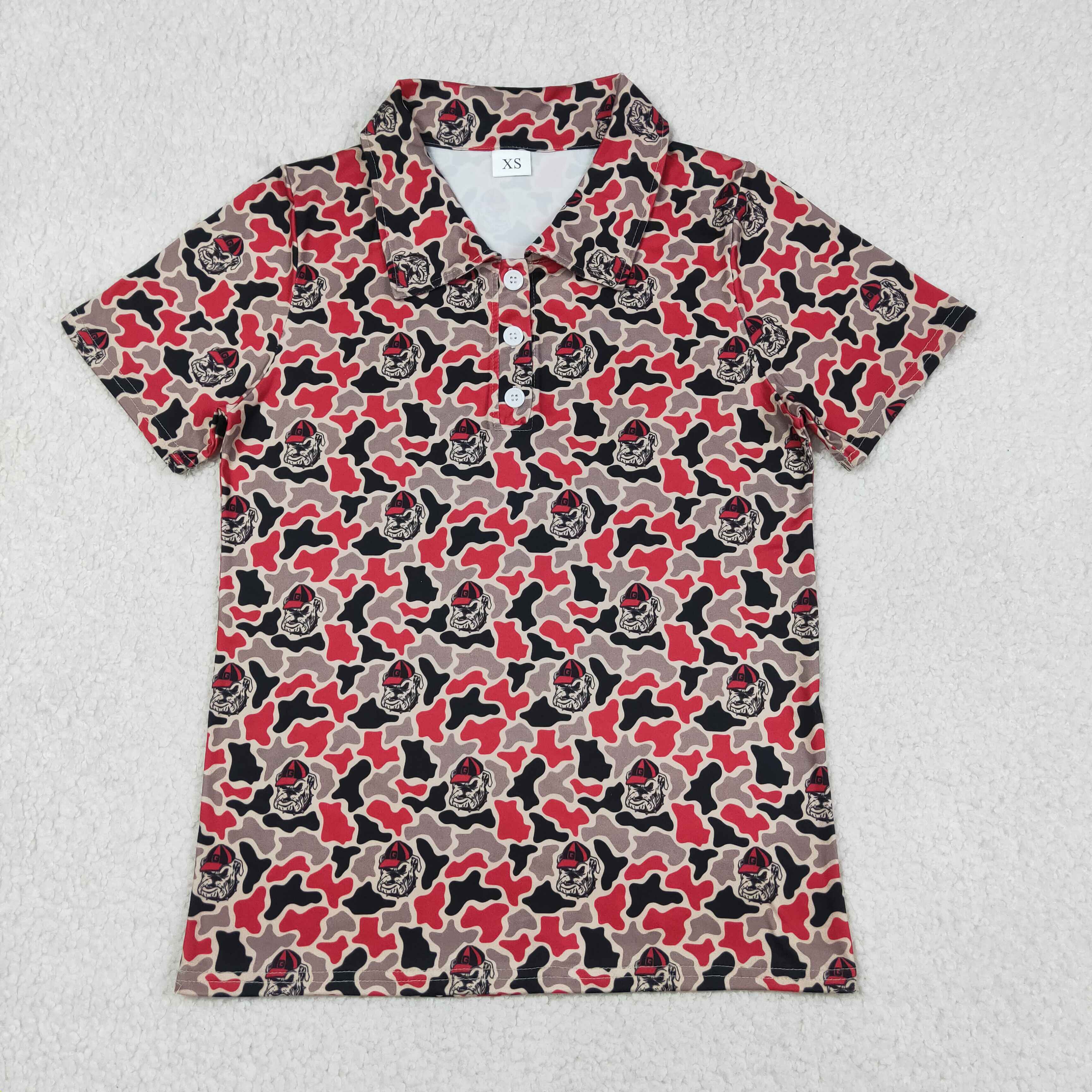 BT1718 Adult men Black red leopard summer t -shirt