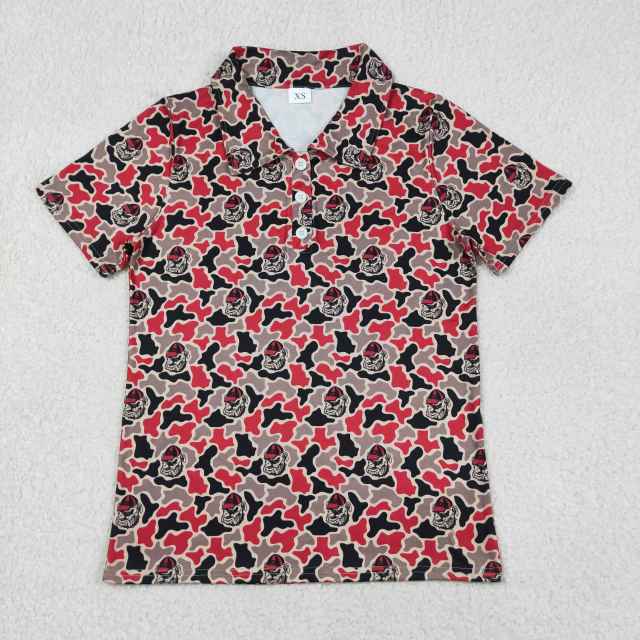 BT1718 Adult men Black red leopard summer t -shirt