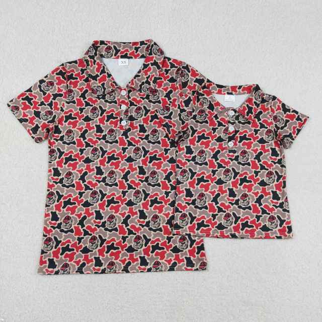BT1718 Adult men Black red leopard summer t -shirt