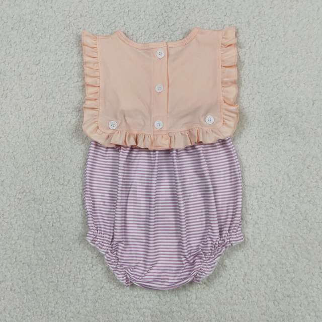 SR3941 Baby Orange purple stripe sleeveless Rompers