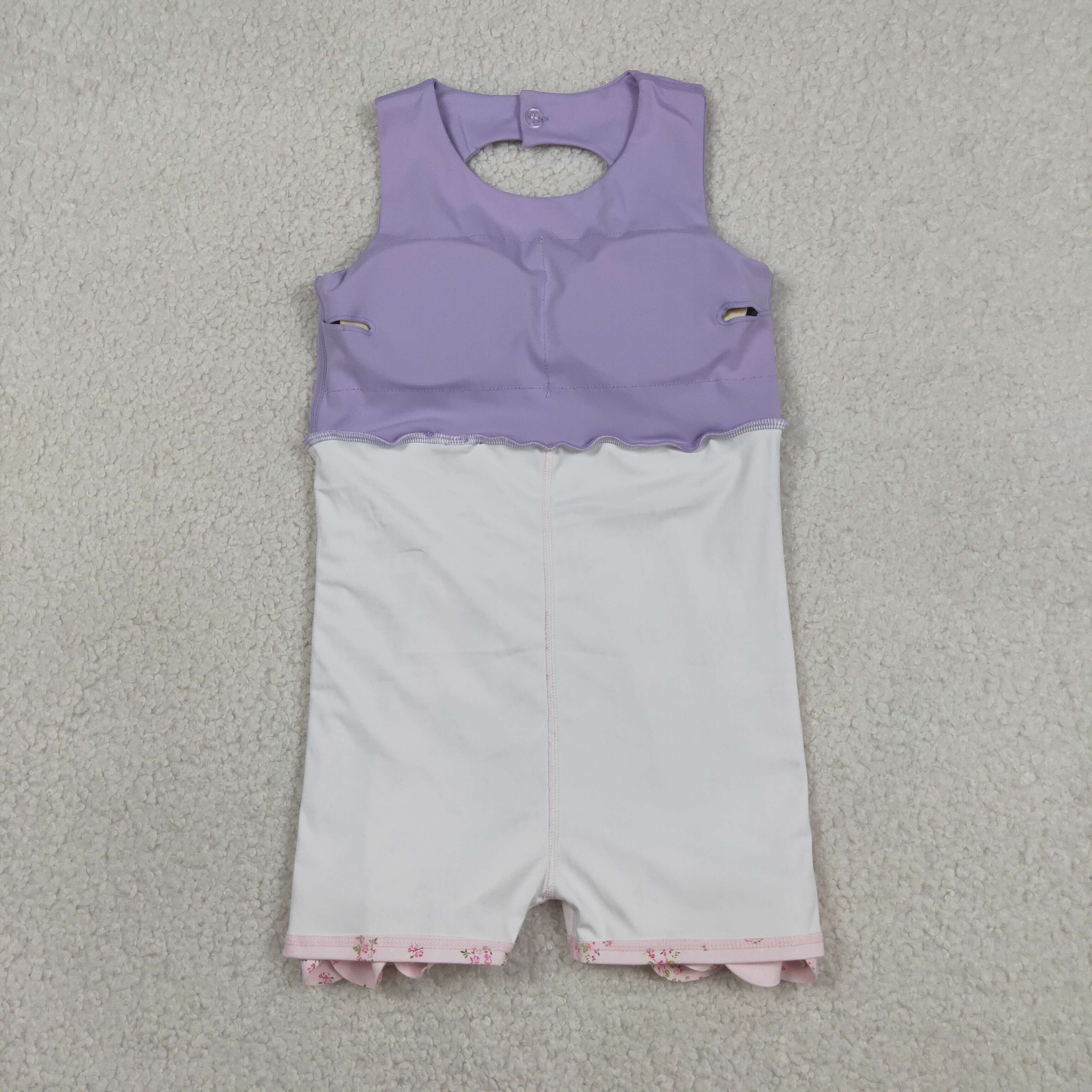 GSD3317 RTS Purple bows print active girl yoga dress
