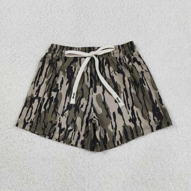 S0194 RTS olive camo print boy swim shorts