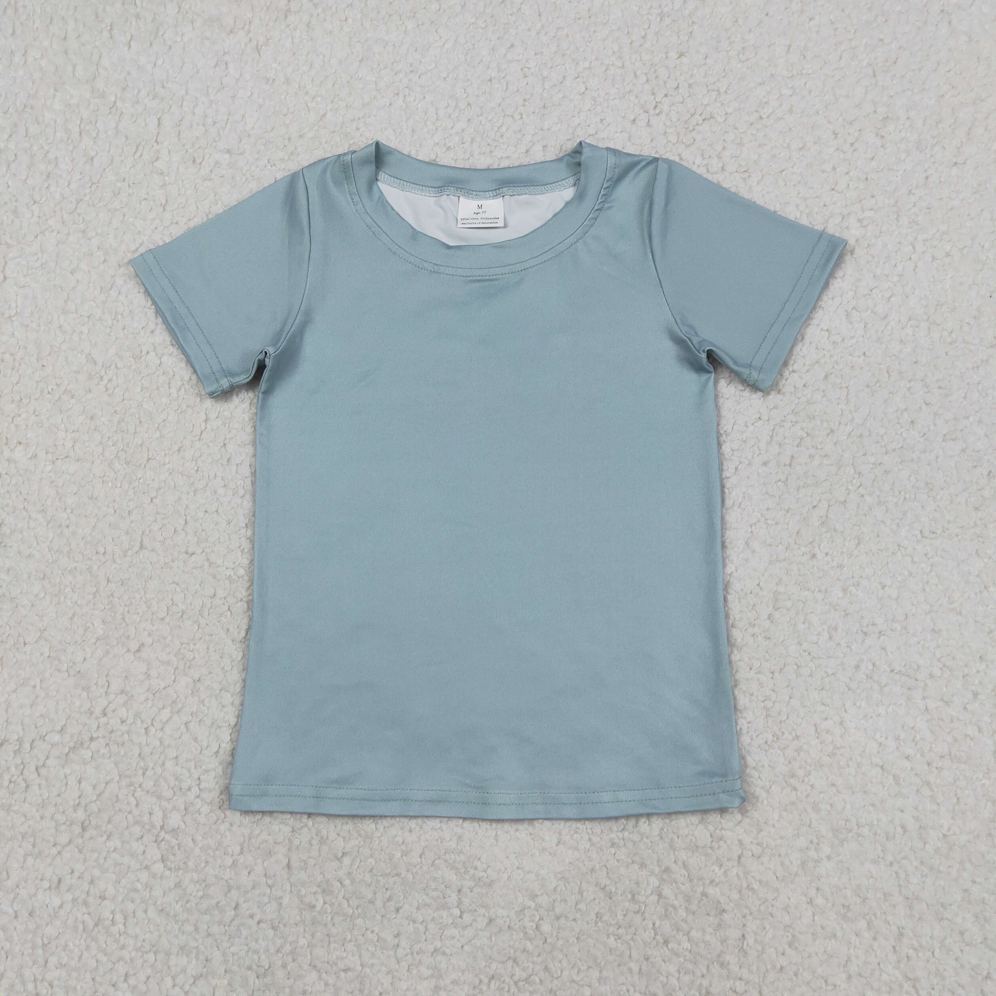 BT1762  RTS Blue Green baseball hat print short sleeve boy t-shirt