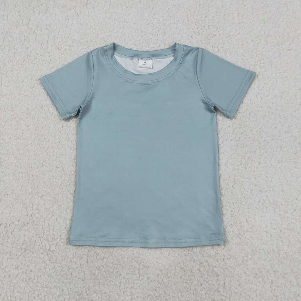 BT1762  RTS Blue Green baseball hat print short sleeve boy t-shirt