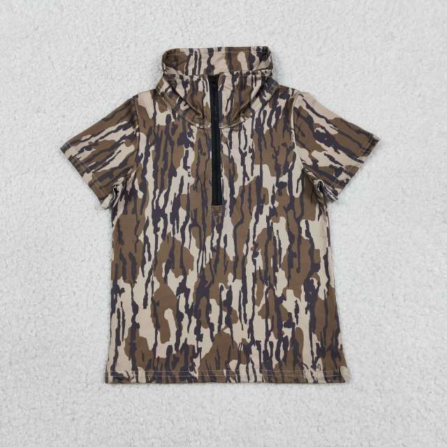 BT1726 RTS olive camo Print short sleeve boy t-shirt