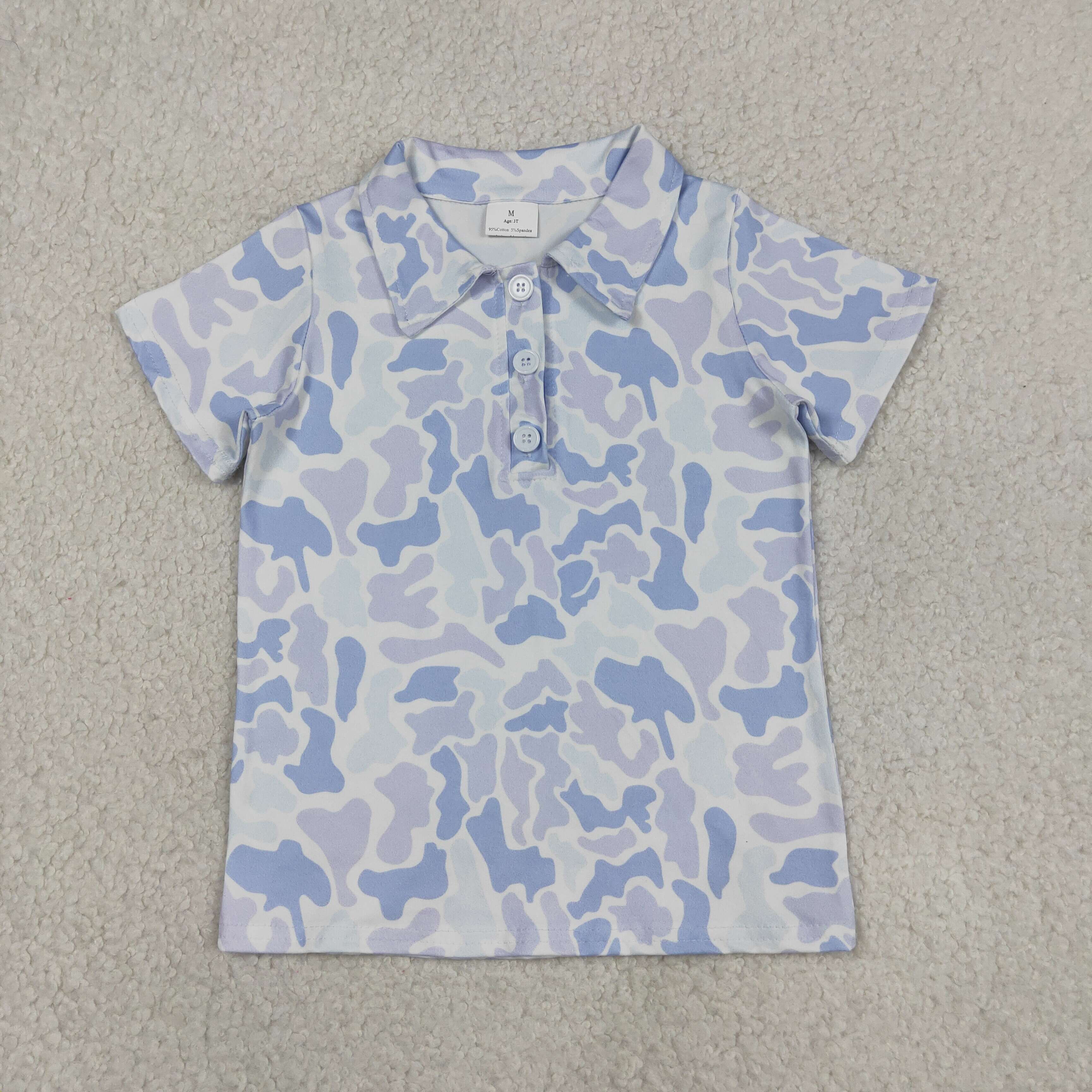 BT1766  RTS Blue purple camo Print short sleeve boy t-shirt