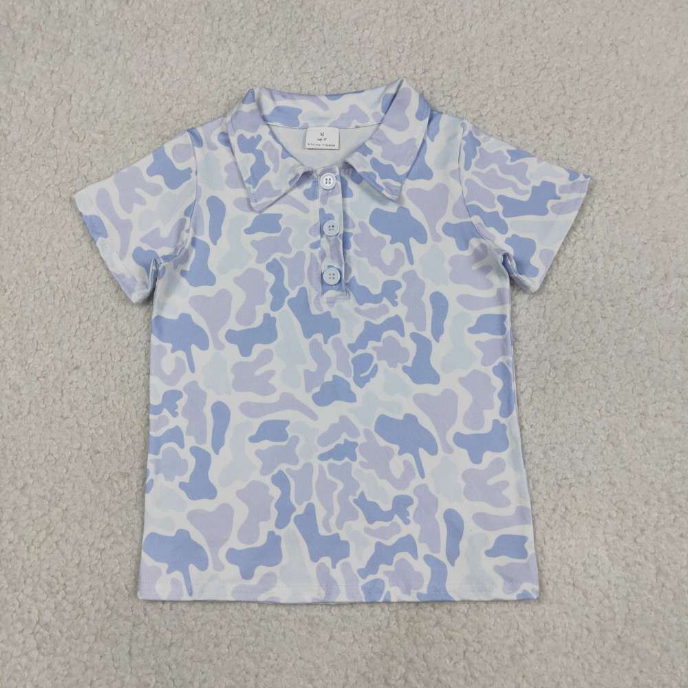 BT1766  RTS Blue purple camo Print short sleeve boy t-shirt