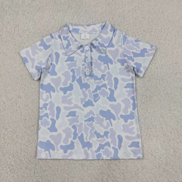 BT1766  RTS Blue purple camo Print short sleeve boy t-shirt