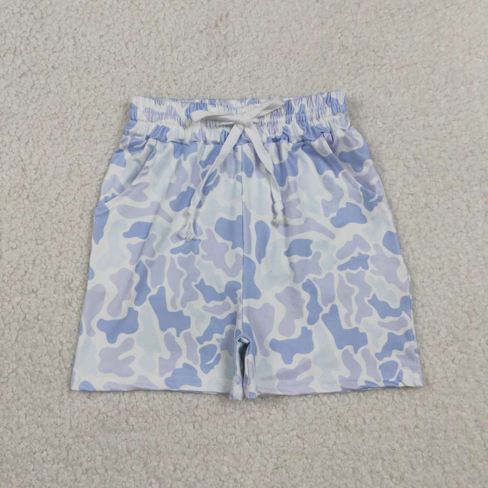 SS0886 RTS Blue purple camo print boy summer shorts
