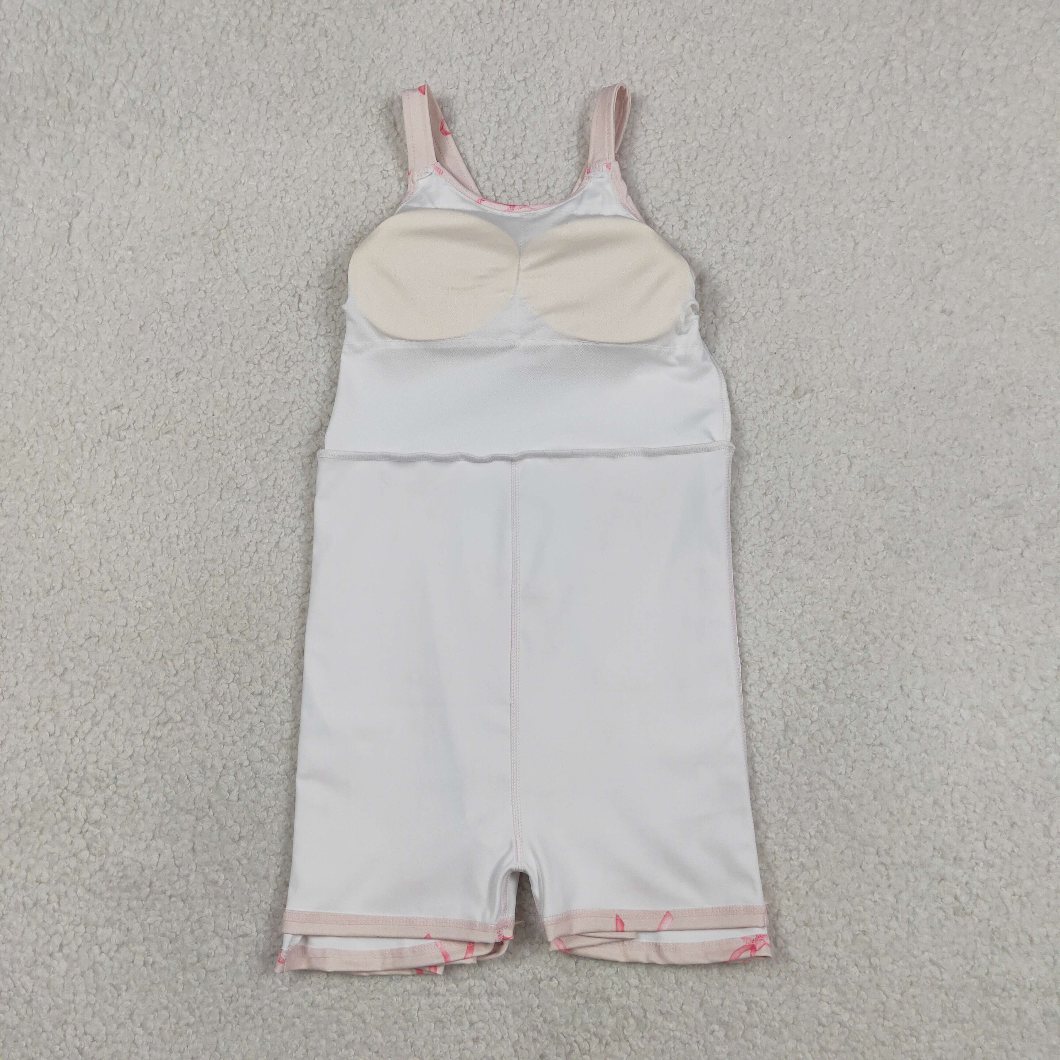 GSD3421 RTS Pink bows print active girl yoga dress