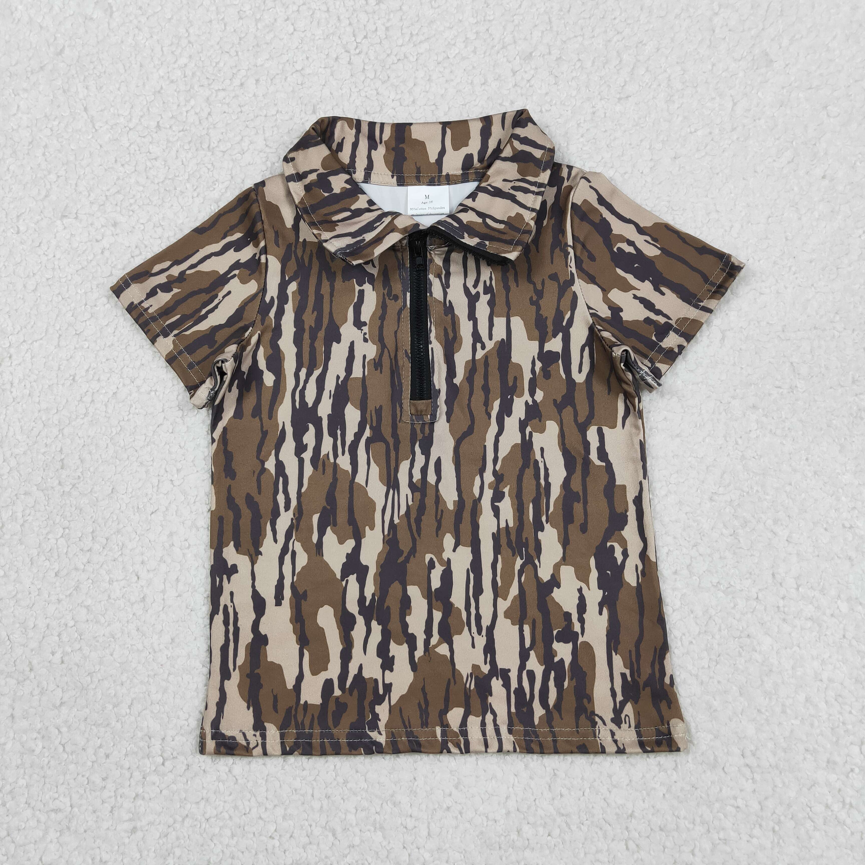 BT1726 RTS olive camo Print short sleeve boy t-shirt