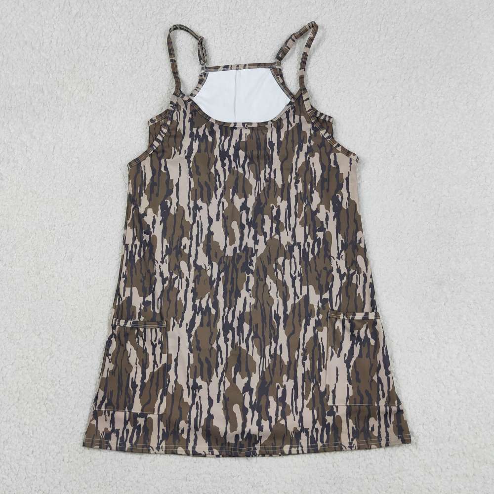 GSD2744  Adult women OLIVE camo dress