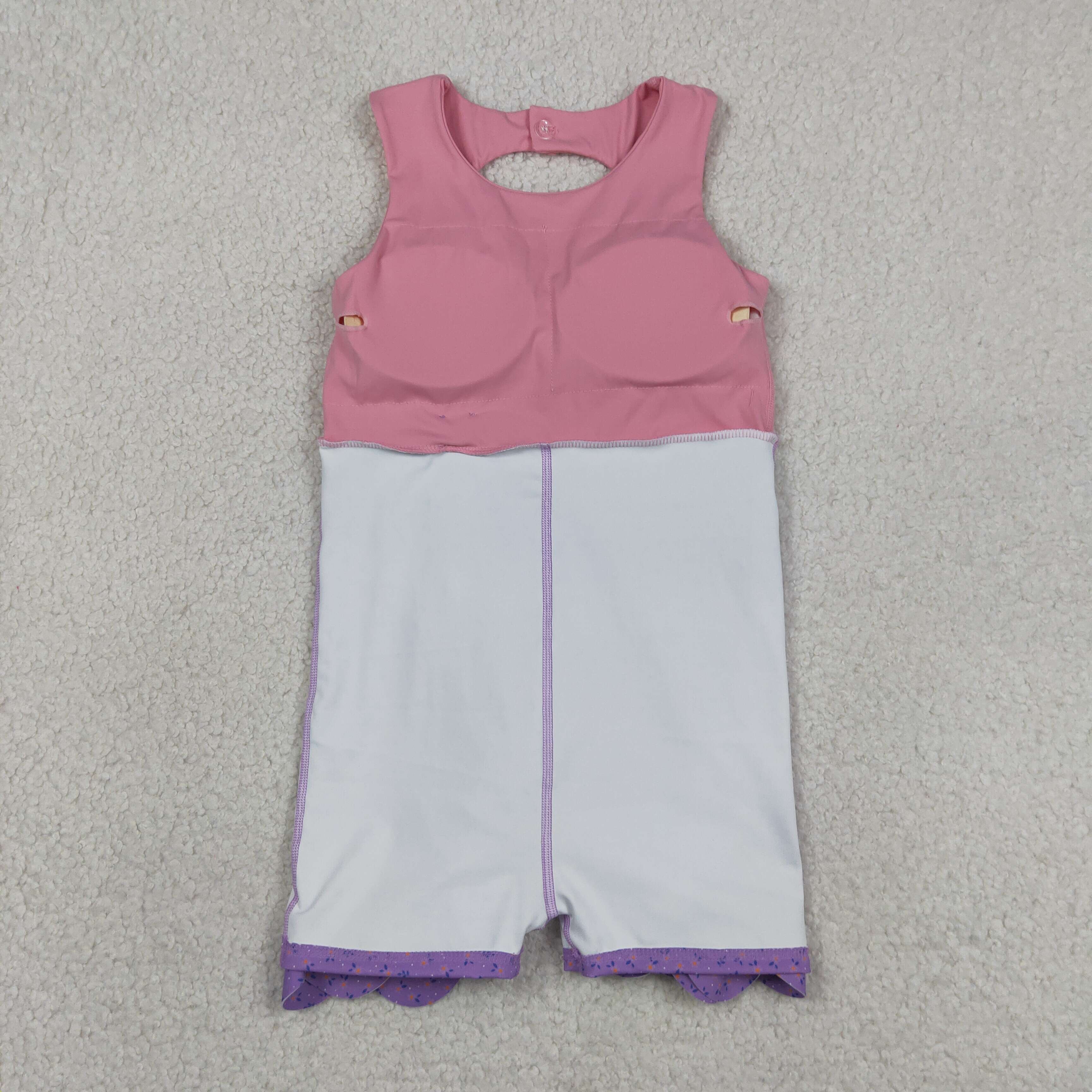 GSD3317 RTS Purple bows print active girl yoga dress