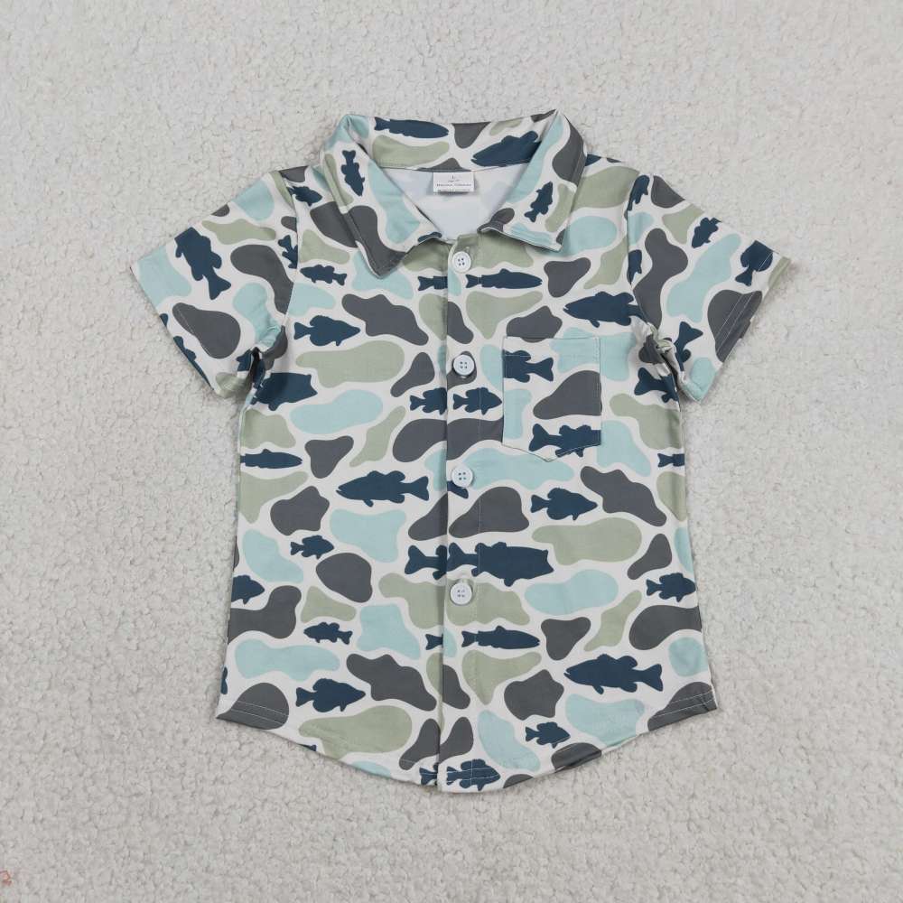 BT1787  RTS shark leopard Print short sleeve boy t-shirt