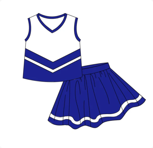 Baby Girls Hot Blue Stripe Vest Top Skirt Shorts Team Yoga Active Clothes Sets Preorder
