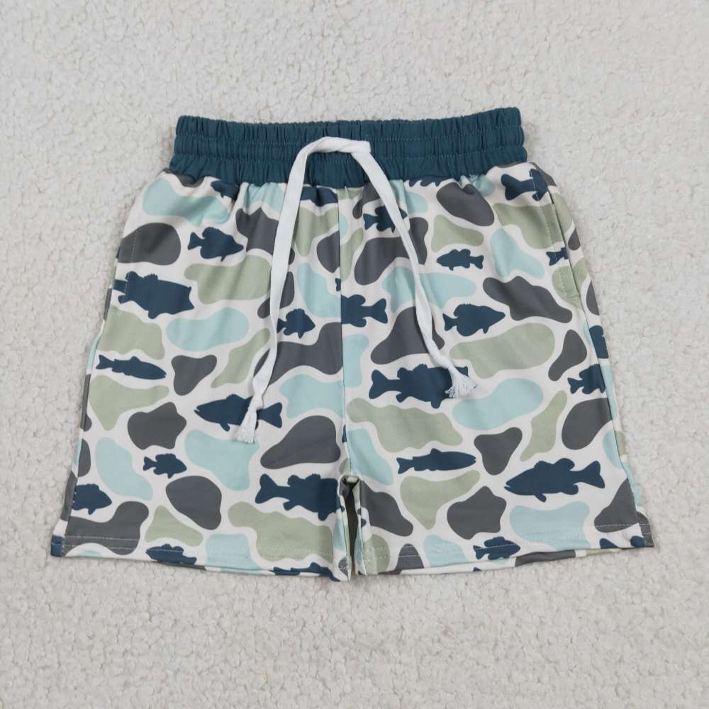 SS0893 RTS Fish camo print boy summer shorts