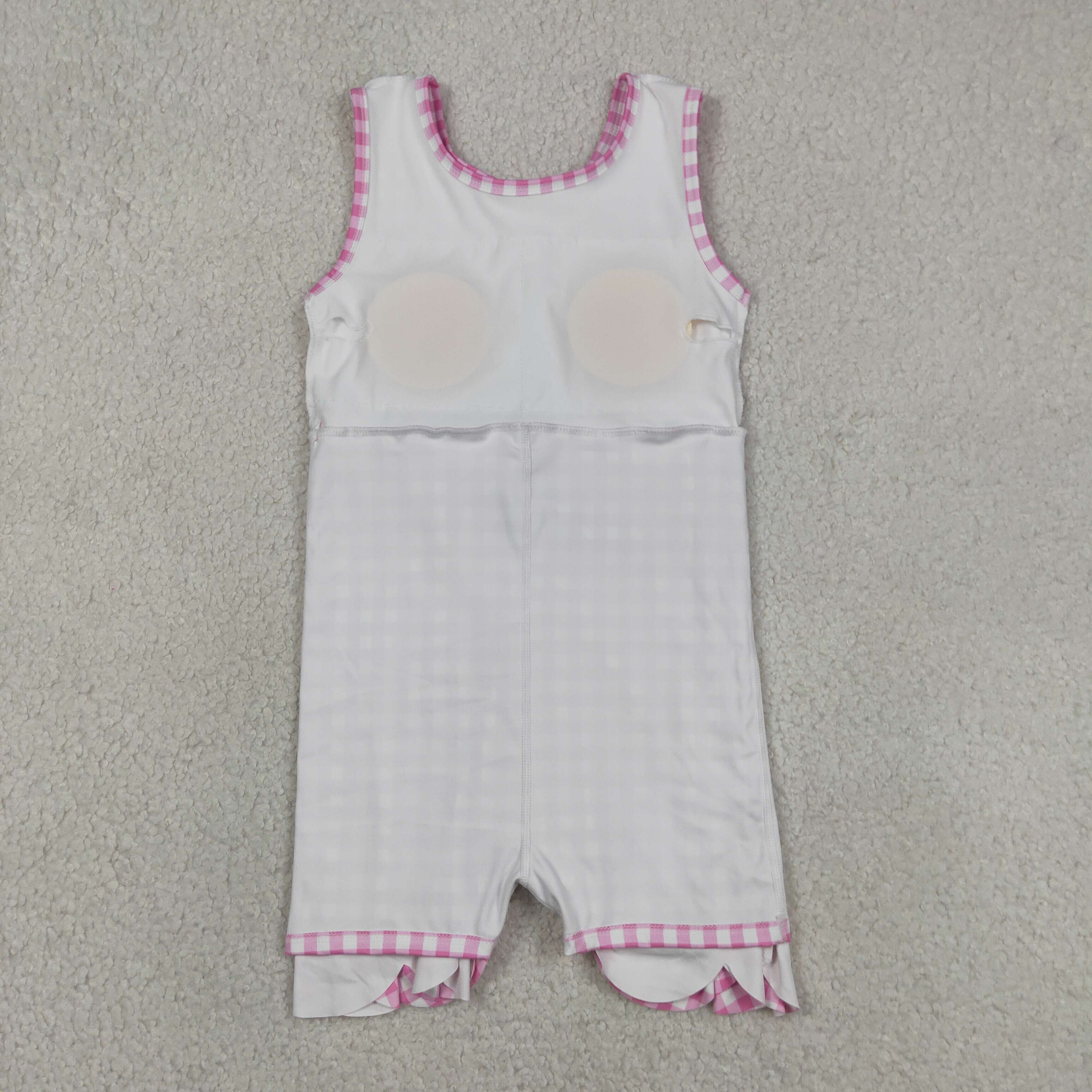 GSD3779 RTS Pink plaid print active girl yoga dress