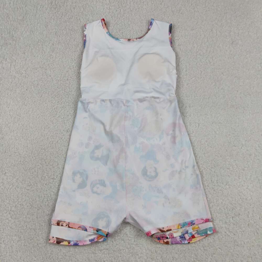 GSD2136  RTS Cartoon princess print girl  summer YOGA dress