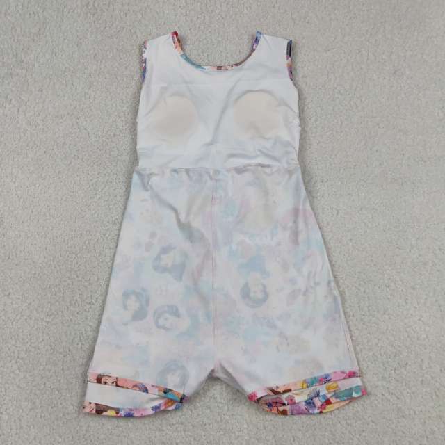 GSD2136  RTS Cartoon princess print girl  summer YOGA dress