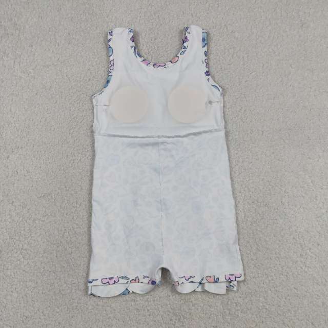GSD3808   RTS pink purple flowers  girl  summer YOGA dress