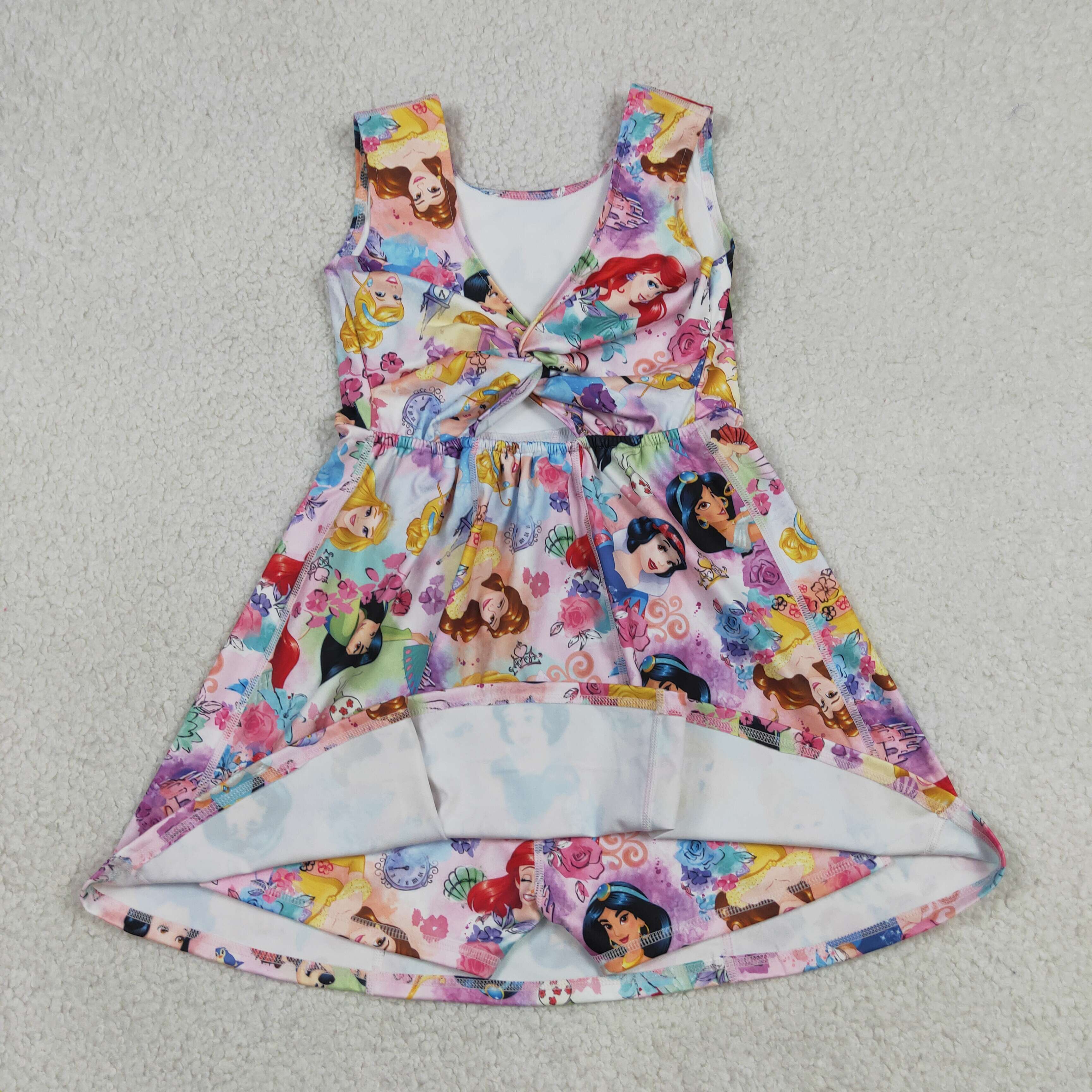 GSD2136  RTS Cartoon princess print girl  summer YOGA dress