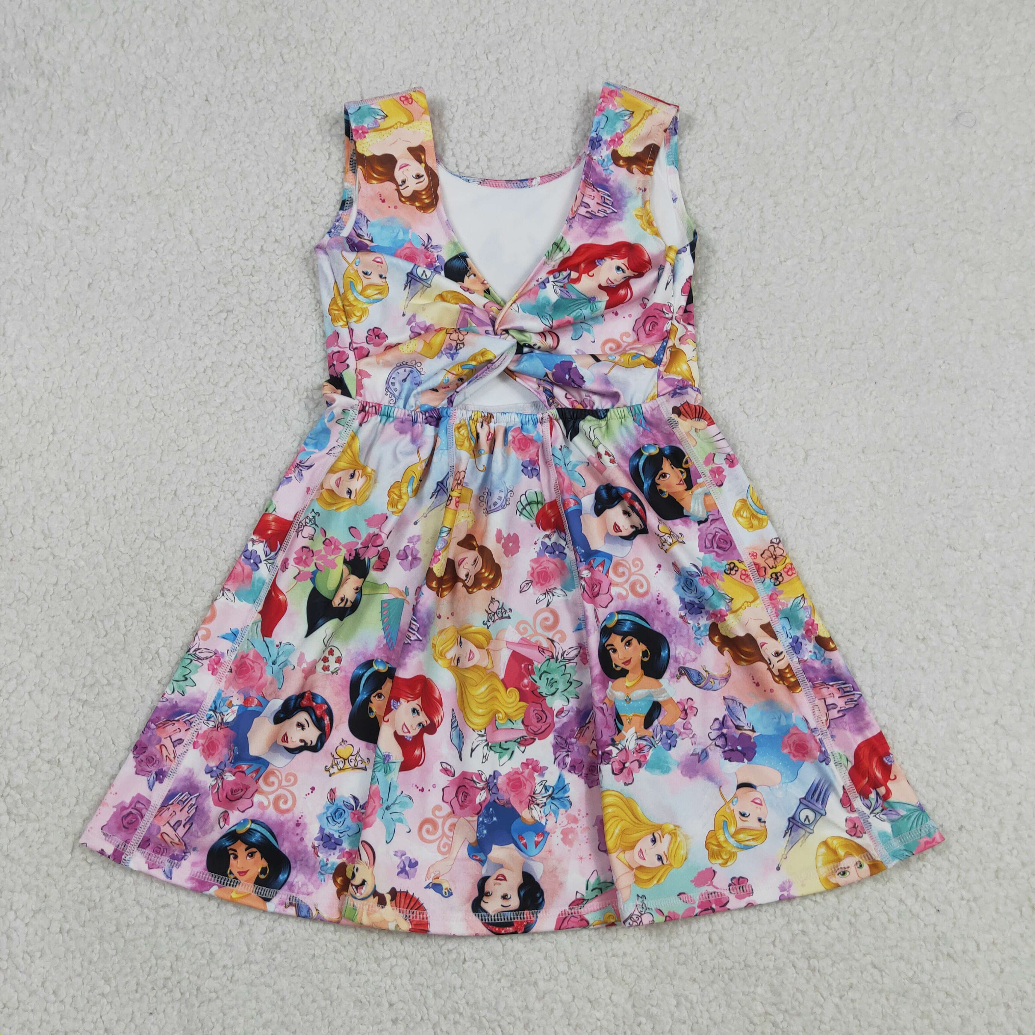 GSD2136  RTS Cartoon princess print girl  summer YOGA dress