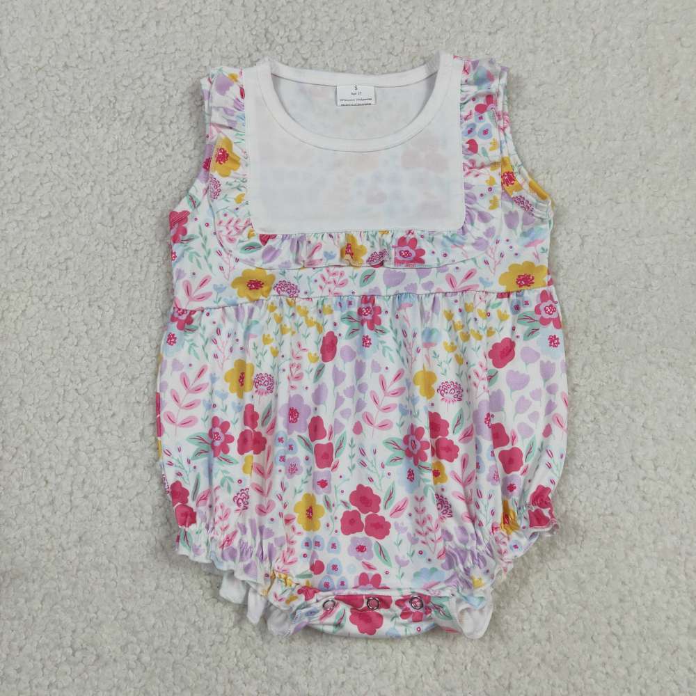 SR4021 Baby Small flowers print sleeveless Rompers