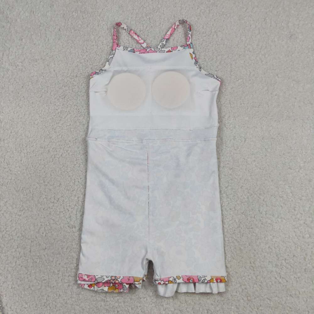 GSD2278  RTS pink SMALL  flowers  girl  summer YOGA dress