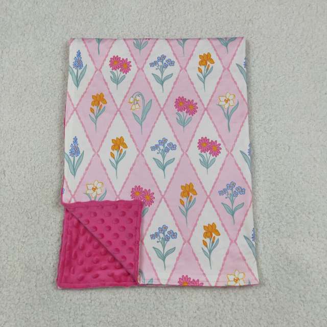 BL0233 Colorful flowers print baby blanket