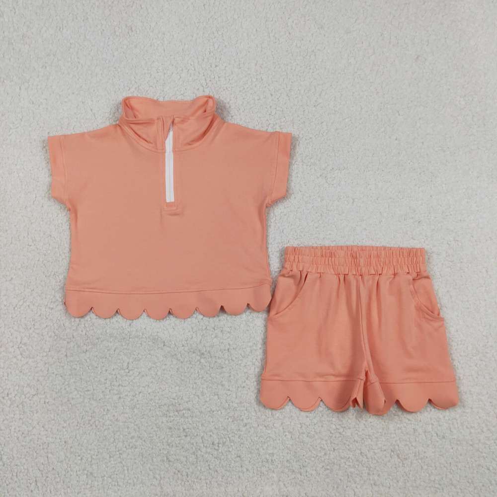 GSSO3374 Orange short sleeve girl outfits