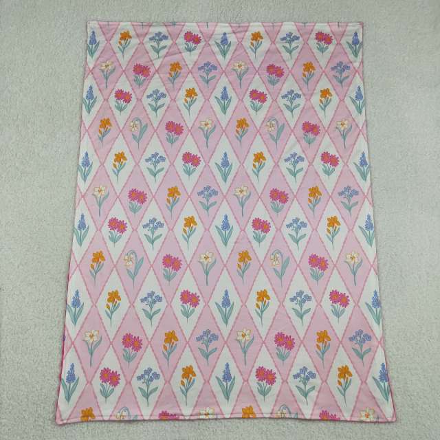 BL0233 Colorful flowers print baby blanket