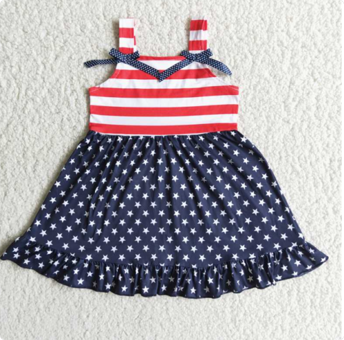 A14-10 Bow and Star Strap Dress