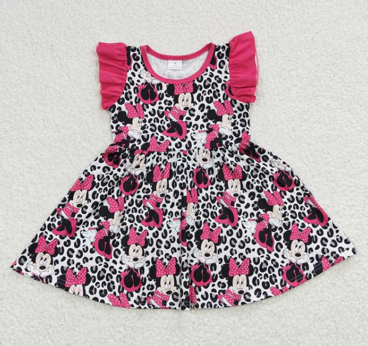 GSD0214 RTS Cartoon mouse leopard girl  summer dress