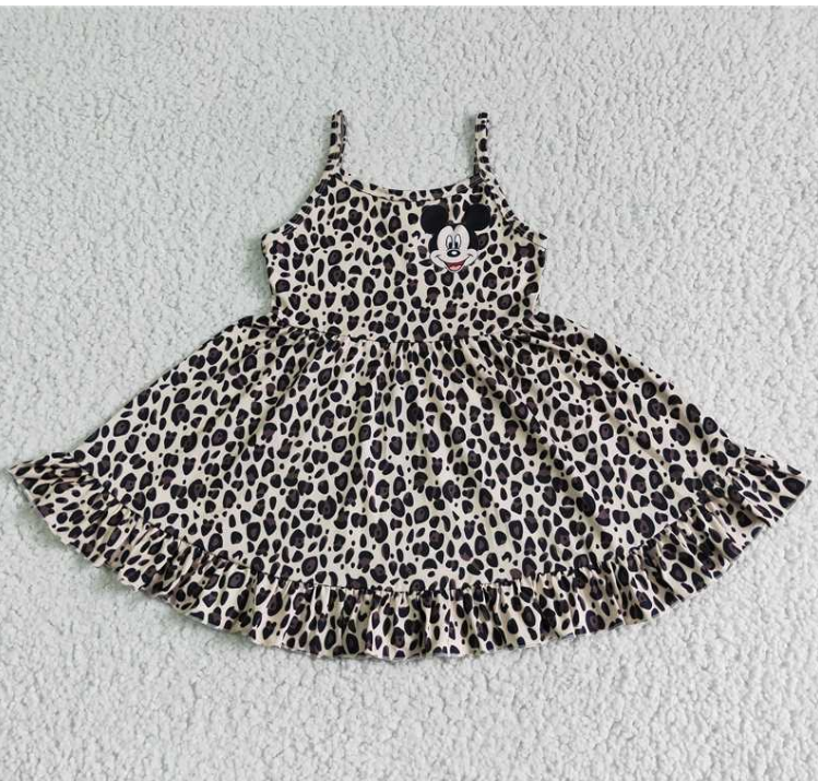 GSD0104 RTS Cartoon mouse leopard girl  summer  dress