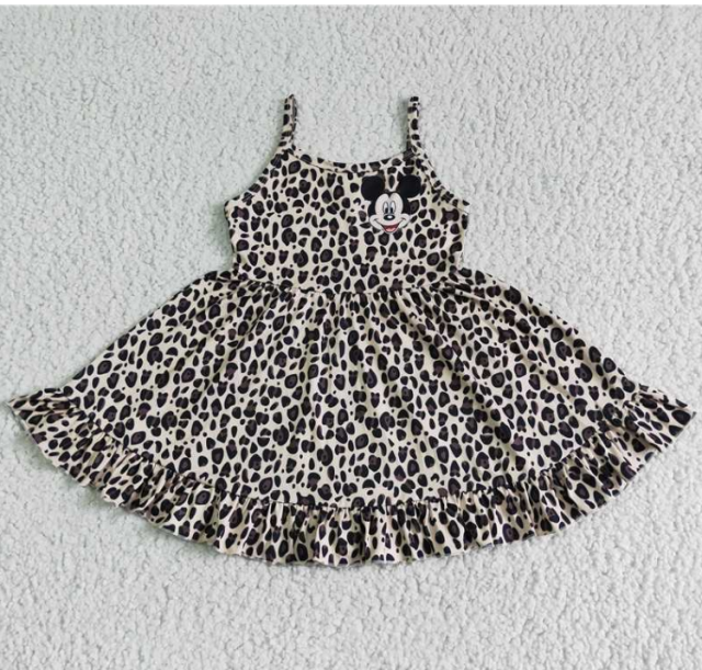 GSD0104 RTS Cartoon mouse leopard girl  summer  dress