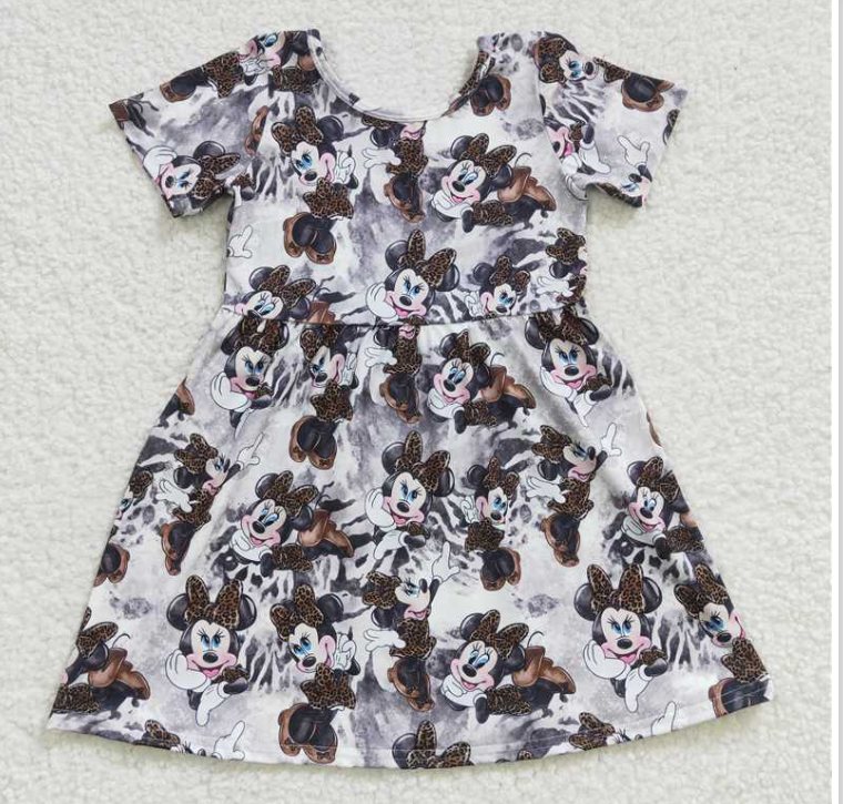 GSD0232 RTS Cartoon mouse Black girl  summer dress