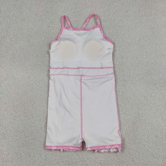 GSD2292  RTS Pink butterflies girl  summer athletic yoga dress