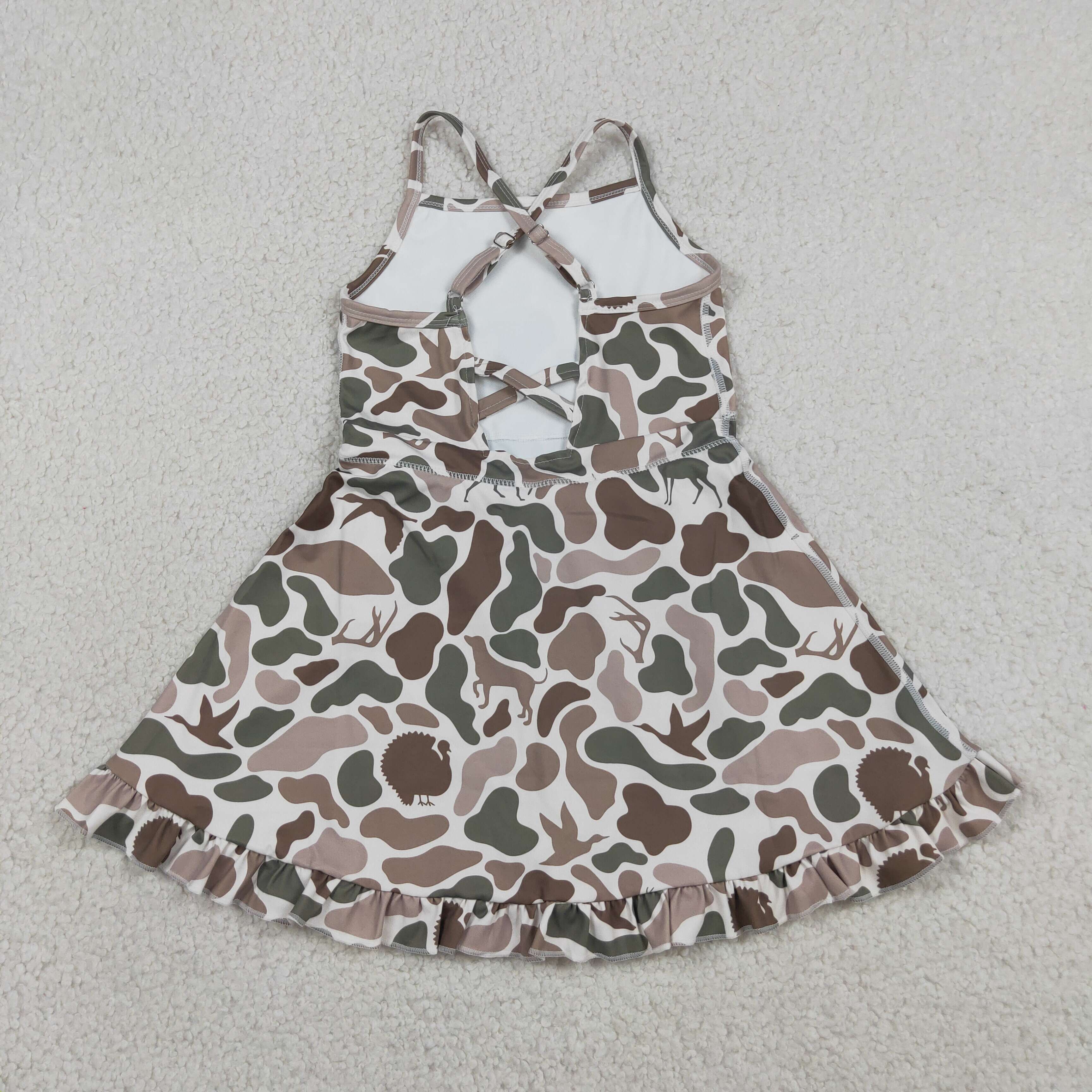 GSD4117  RTS camo deer  girl  summer athletic yoga dress