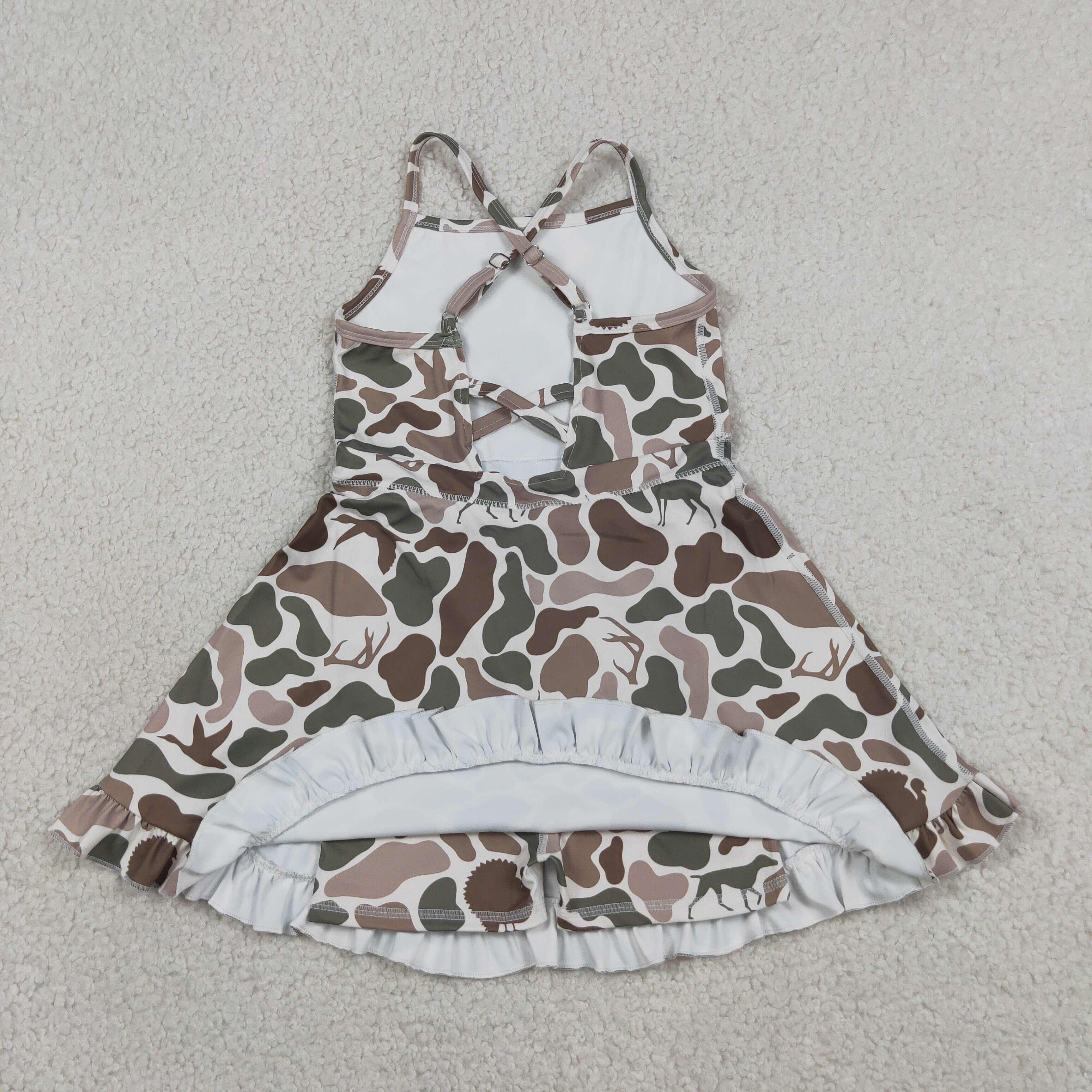 GSD4117  RTS camo deer  girl  summer athletic yoga dress